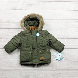 Carter’s Toddler Parka Coat Faux Fur Hood Fleece Lined Jacket NWT 12-18 Months